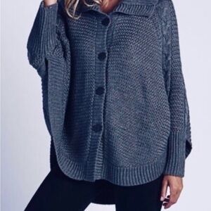 UGG Maribeth Charcoal Knit Women's Cape  XL